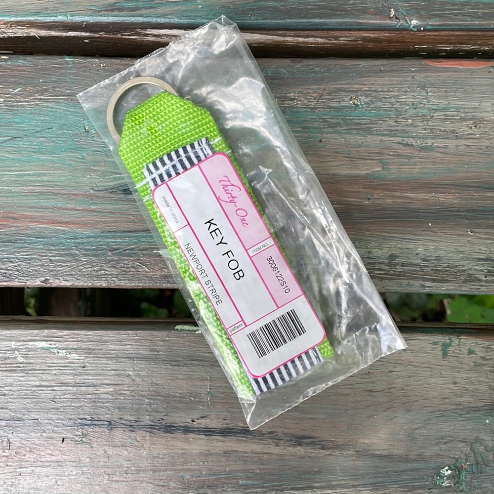 NWT thirty-one striped key fob